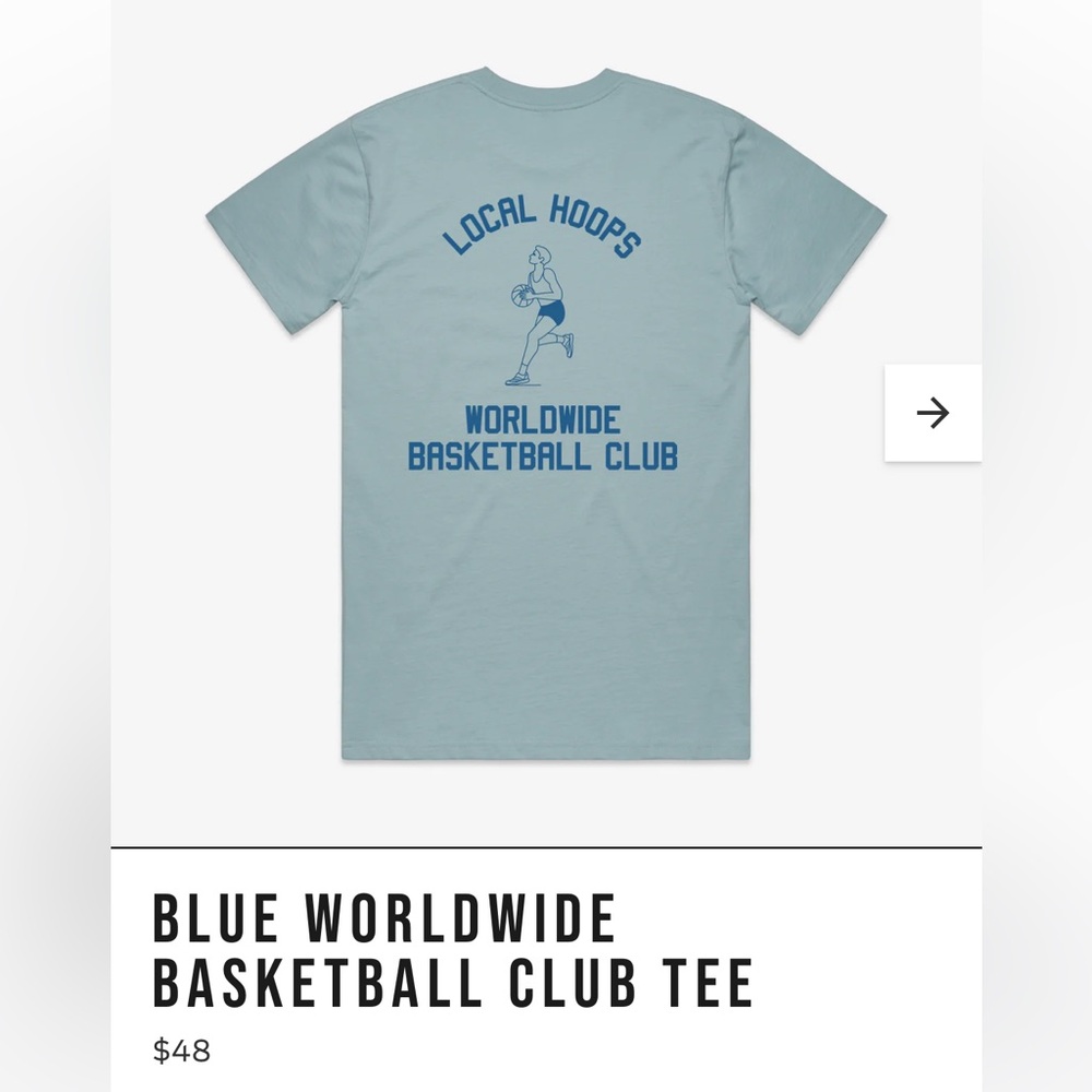 Local Hoops Blue Worldwide Basketball Club Tee